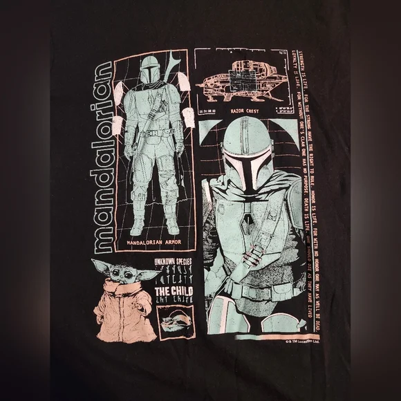 Old Navy Star Wars The Mandalorian Graphic T-Shirt Kids L - Picture 2 of 4